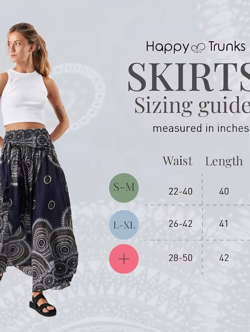 Boho Maxi Skirt in Navy Mandala Print - Picture 5 of 5